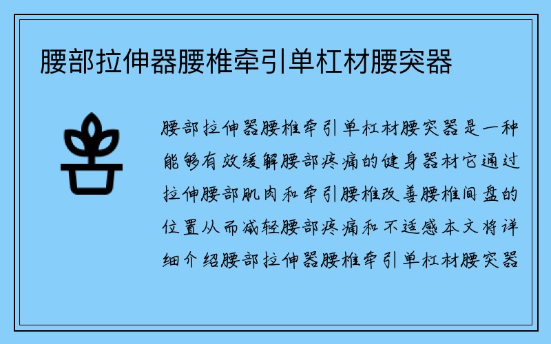 腰部拉伸器腰椎牵引单杠材腰突器