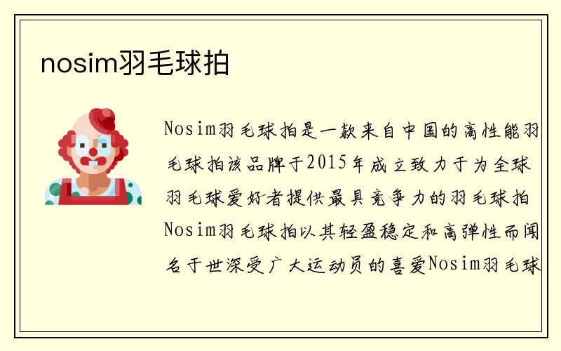 nosim羽毛球拍