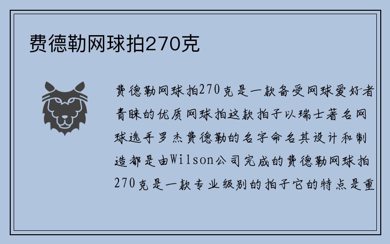 费德勒网球拍270克