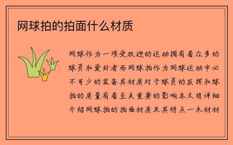 网球拍的拍面什么材质